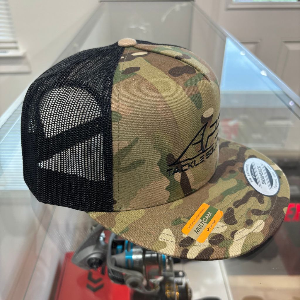 Flat Bill Trucker Hat - Multi Camo/Black