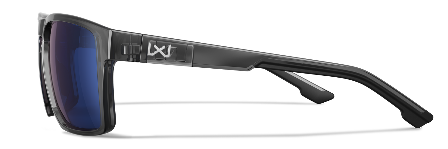 FOUNDER - BLUE MIRROR LENS/GLOSS CRYSTAL GREY FRAME - POLARIZED