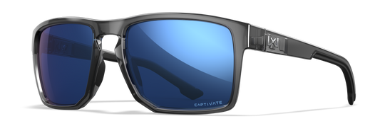 FOUNDER - BLUE MIRROR LENS/GLOSS CRYSTAL GREY FRAME - POLARIZED