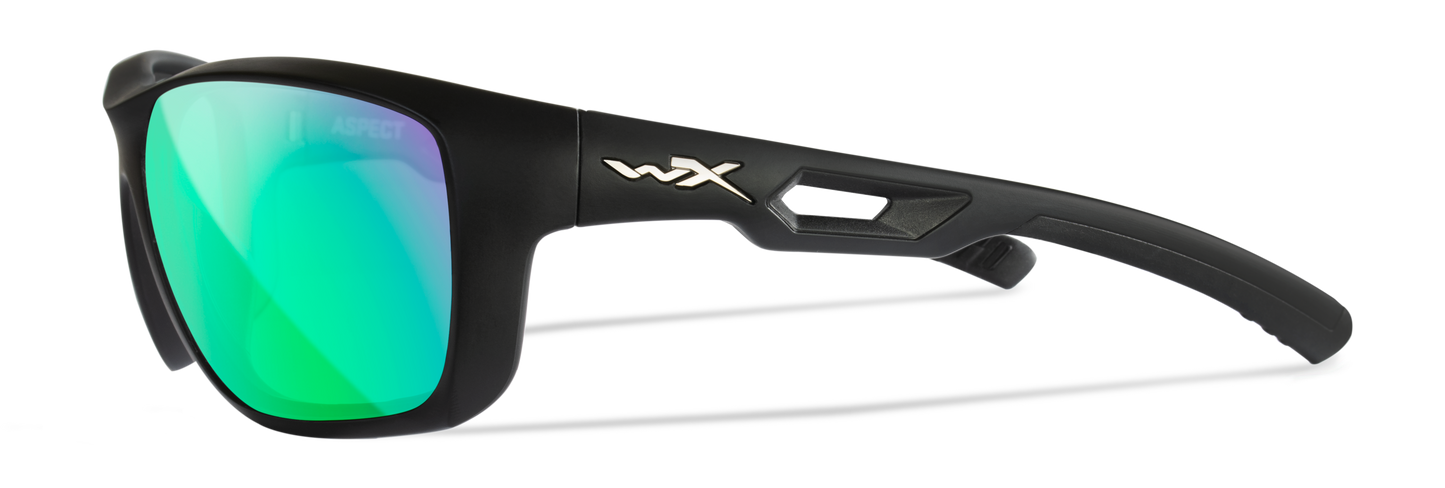ASPECT - GREEN MIRROR LENS/MATTE BLACK FRAME - POLARIZED