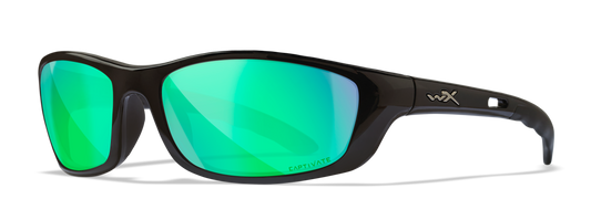 P-17 - GREEN MIRROR LENS/GLOSS BLACK FRAME - POLARIZED
