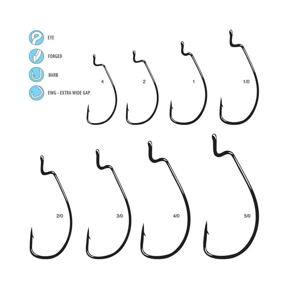 Offset Shank Worm Ewg Hook