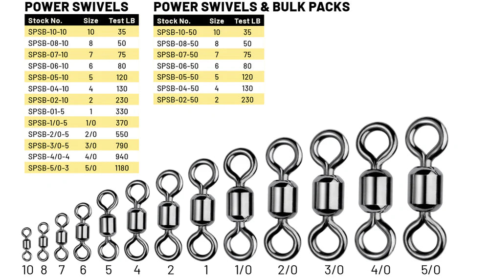 Power Swivel - Size 6 - 80lb - 10pc.
